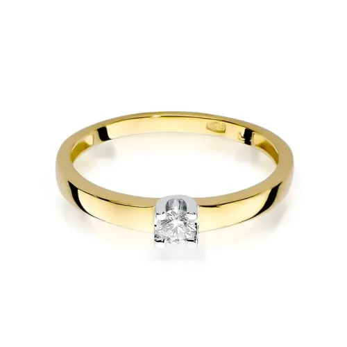 Złoty pierścionek z brylantem 0,08ct W0225
