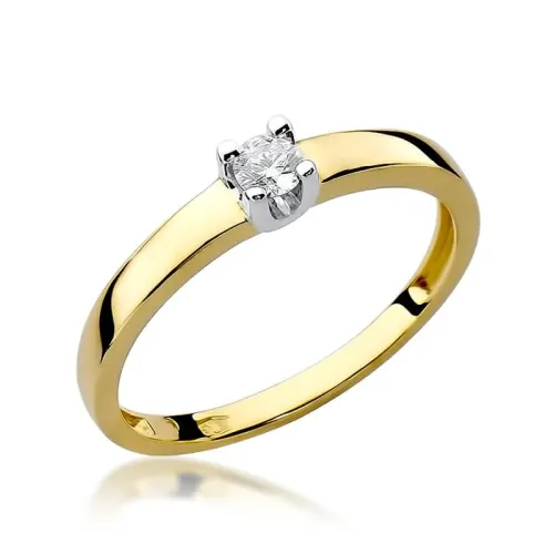 Złoty pierścionek z brylantem 0,08ct W0225