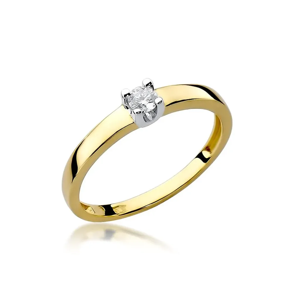 Złoty pierścionek z brylantem 0,08ct W0225