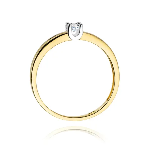 Złoty pierścionek z brylantem 0,12ct W0225