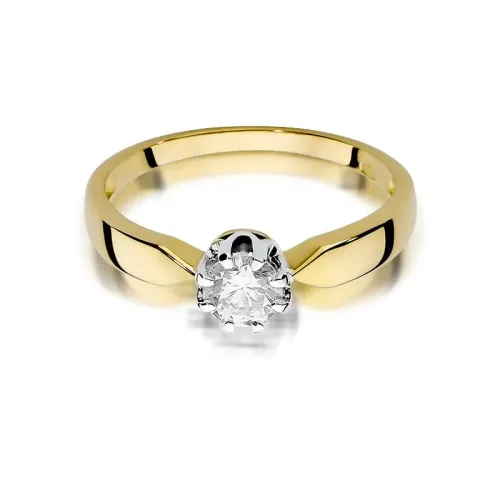Złoty pierścionek z brylantem 0,50ct W0228