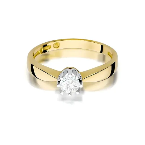 Złoty pierścionek z diamentem laboratoryjnym 0,25ct W0228