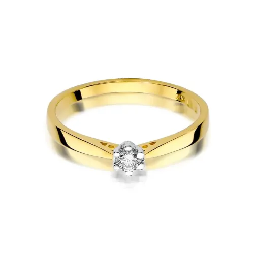 Złoty pierścionek z brylantem 0,12ct W0229