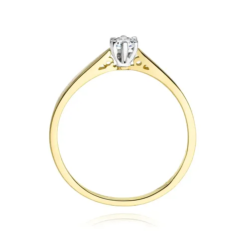Złoty pierścionek z brylantem 0,12ct W0229
