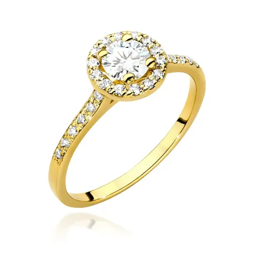 Pierścionek z diamentem 0,50ct - kamień główny, łączna masa 0,74ct   W0551