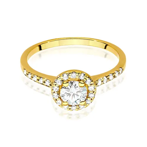 Pierścionek z diamentem 0,50ct - kamień główny, łączna masa 0,74ct   W0551