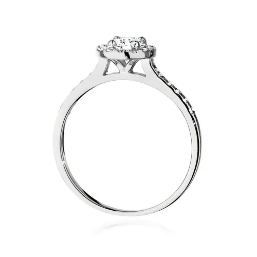 Pierścionek z diamentem 0,50ct - kamień główny, łączna masa 0,74ct   W0551