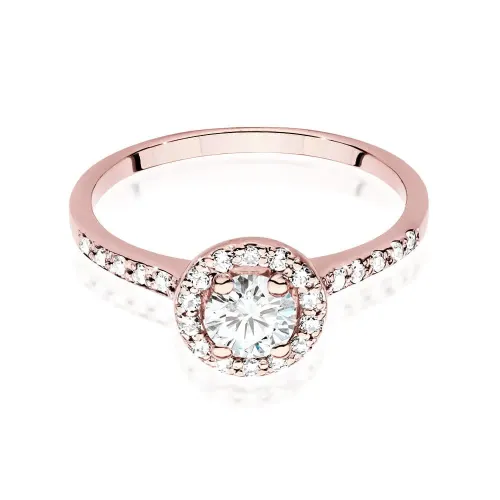 Pierścionek z diamentem 0,50ct - kamień główny, łączna masa 0,74ct   W0551