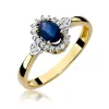 Pierścionek z szafirem 0,70ct i brylantami 0,10ct W0312