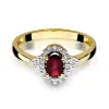 Pierścionek z rubinem 0,60ct i brylantami 0,10ct W0312