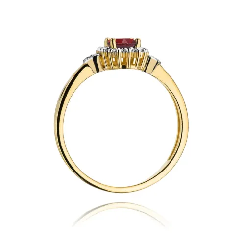 Pierścionek z rubinem 0,60ct i brylantami 0,10ct W0312
