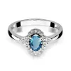 Pierścionek z topazem London Blue 0,50ct i brylantami 0,10ct W0312