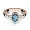 Pierścionek z topazem London Blue 0,50ct i brylantami 0,10ct W0312