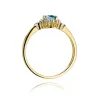 Pierścionek z topazem London Blue 0,50ct i brylantami 0,10ct W0312