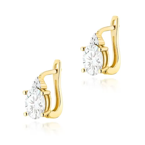 Złote kolczyki z diamentem laboratoryjnym 2x0,70ct