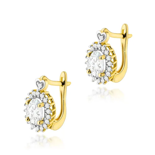 Złote kolczyki z diamentem laboratoryjnym 2 x 0,40ct K0312