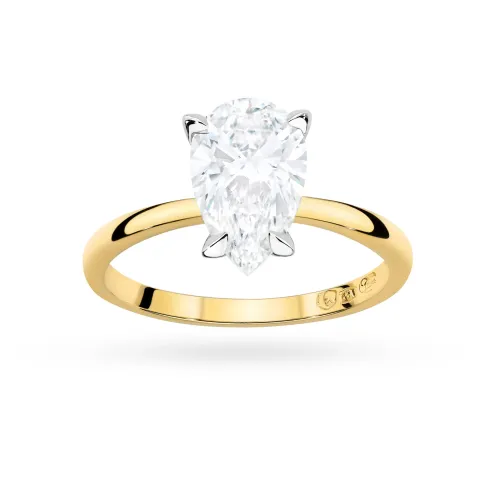 Złoty pierścionek z diamentem laboratoryjnym 2,00ct W0689