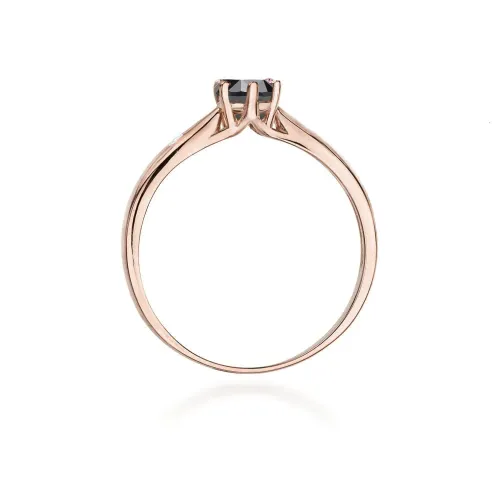 Złoty pierścionek z czarnym diamentem 0,50ct W0074
