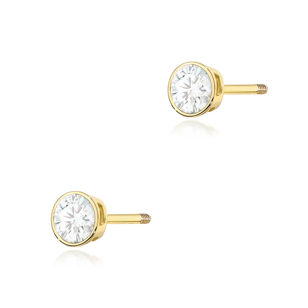 Złote kolczyki z diamentem 2x0,10ct K0067