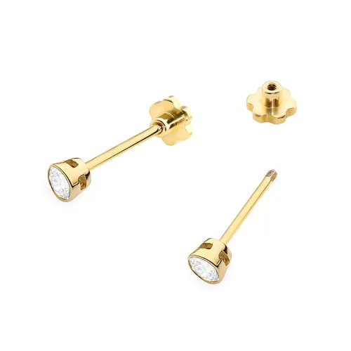 Złote kolczyki z diamentem 2x0,10ct K0067