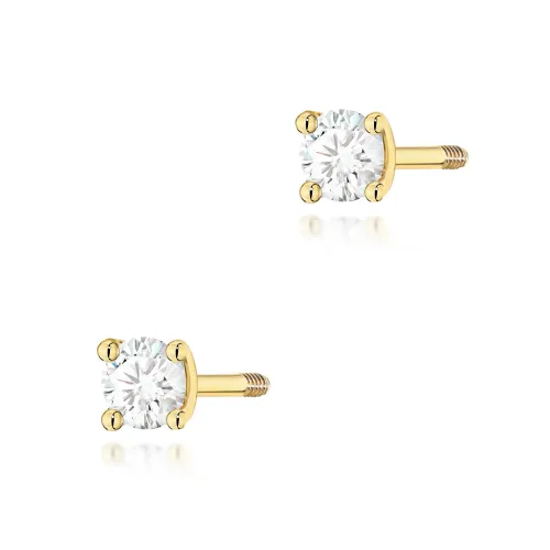 Złote kolczyki z diamentem 2x0,04ct K0066