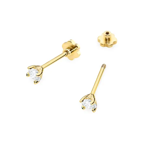 Złote kolczyki z diamentem 2x0,04ct K0066