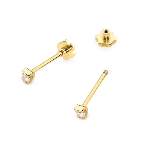 Złote kolczyki z diamentem 2x0,04ct K0055