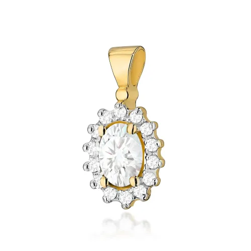 Złota zawieszka z diamentem laboratoryjnym 0,40ct Z0182