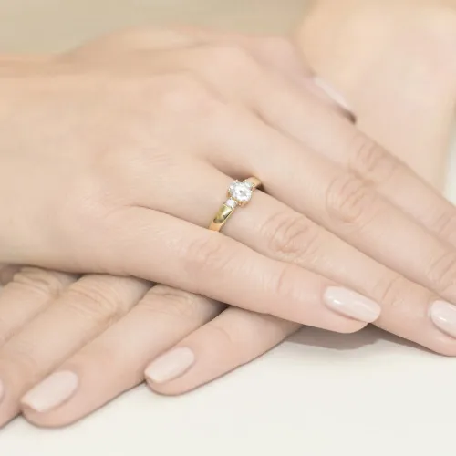 Złoty pierścionek z diamentem laboratoryjnym 0,40ct W0264