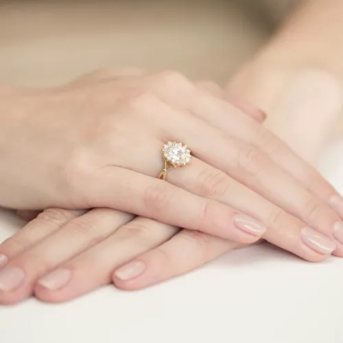 Złoty pierścionek z diamentem laboratoryjnym 0,70ct W0182