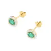 Złote kolczyki z szmaragdem 2x0,50ct i brylantami 0,24ct K0509
