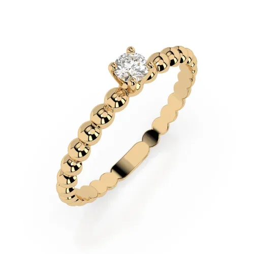 Złoty pierścionek z brylantem 0,08ct 101-10039  (2,7) K