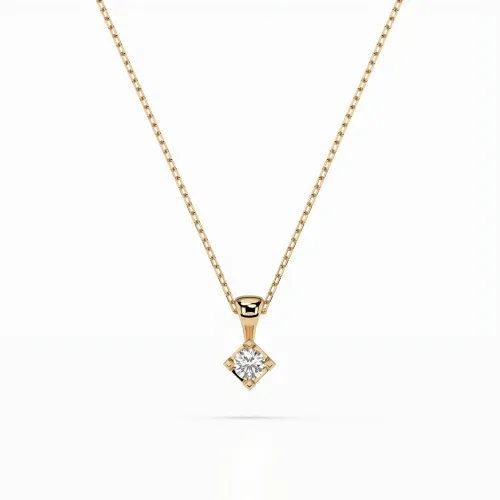 Złoty naszyjnik z brylantem 0,08ct 104-10014  (2,7) K