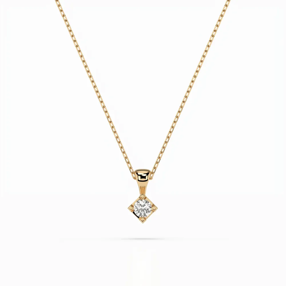 Złoty naszyjnik z brylantem 0,08ct 104-10014  (2,7) K