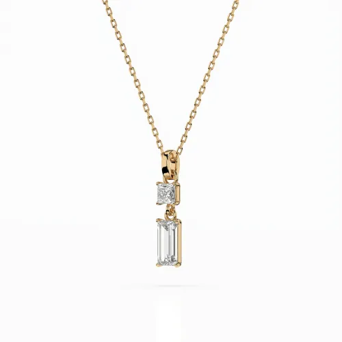 Złoty naszyjnik z diamentem 0,30ct i 0,10ct 104-10071/1  (0,30)BAQ  K