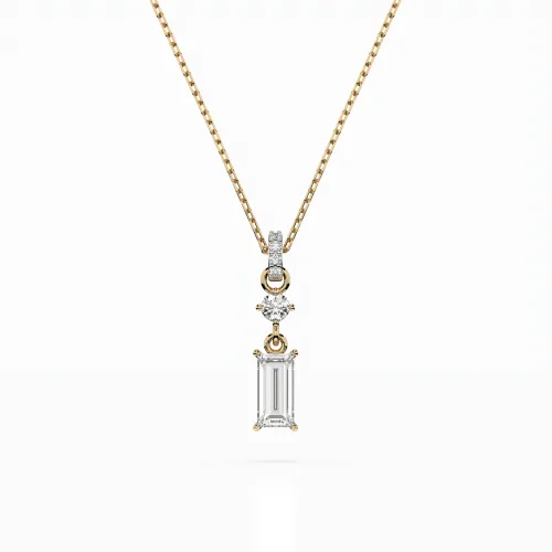 Złoty naszyjnik z diamentem 0,30ct i 0,06ct 104-10071/3  (0,30)BAQ K
