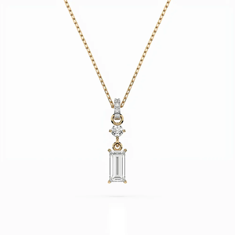 Złoty naszyjnik z diamentem 0,30ct i 0,06ct 104-10071/3  (0,30)BAQ K