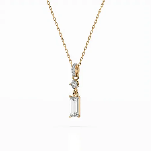 Złoty naszyjnik z diamentem 0,30ct i 0,06ct 104-10071/3  (0,30)BAQ K