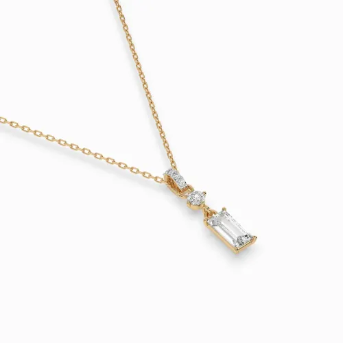 Złoty naszyjnik z diamentem 0,30ct i 0,06ct 104-10071/3  (0,30)BAQ K