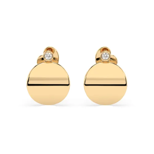 Złote kolczyki z brylantem 0,04ct 102-10067  K