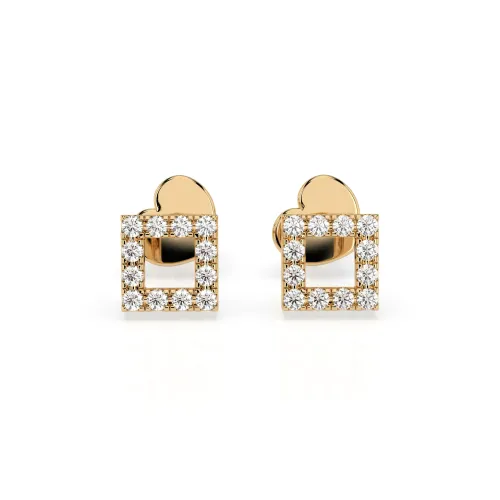 Złote kolczyki z brylantami 0,14ct 102-10053  K