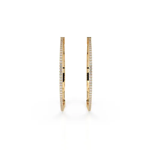 Złote kolczyki koła z brylantami 0,38ct 102-10051  K