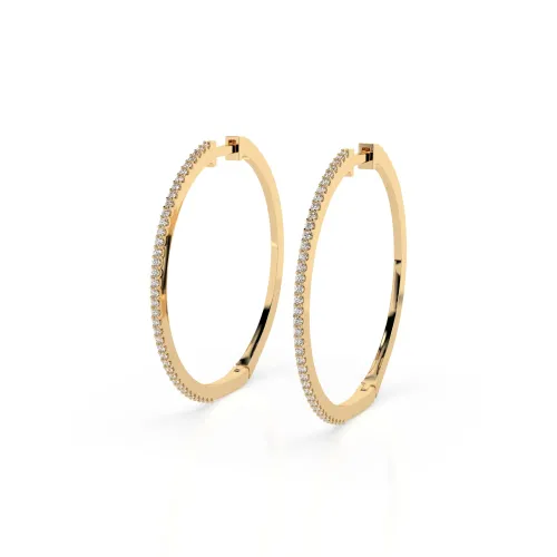 Złote kolczyki koła z brylantami 0,38ct 102-10051  K