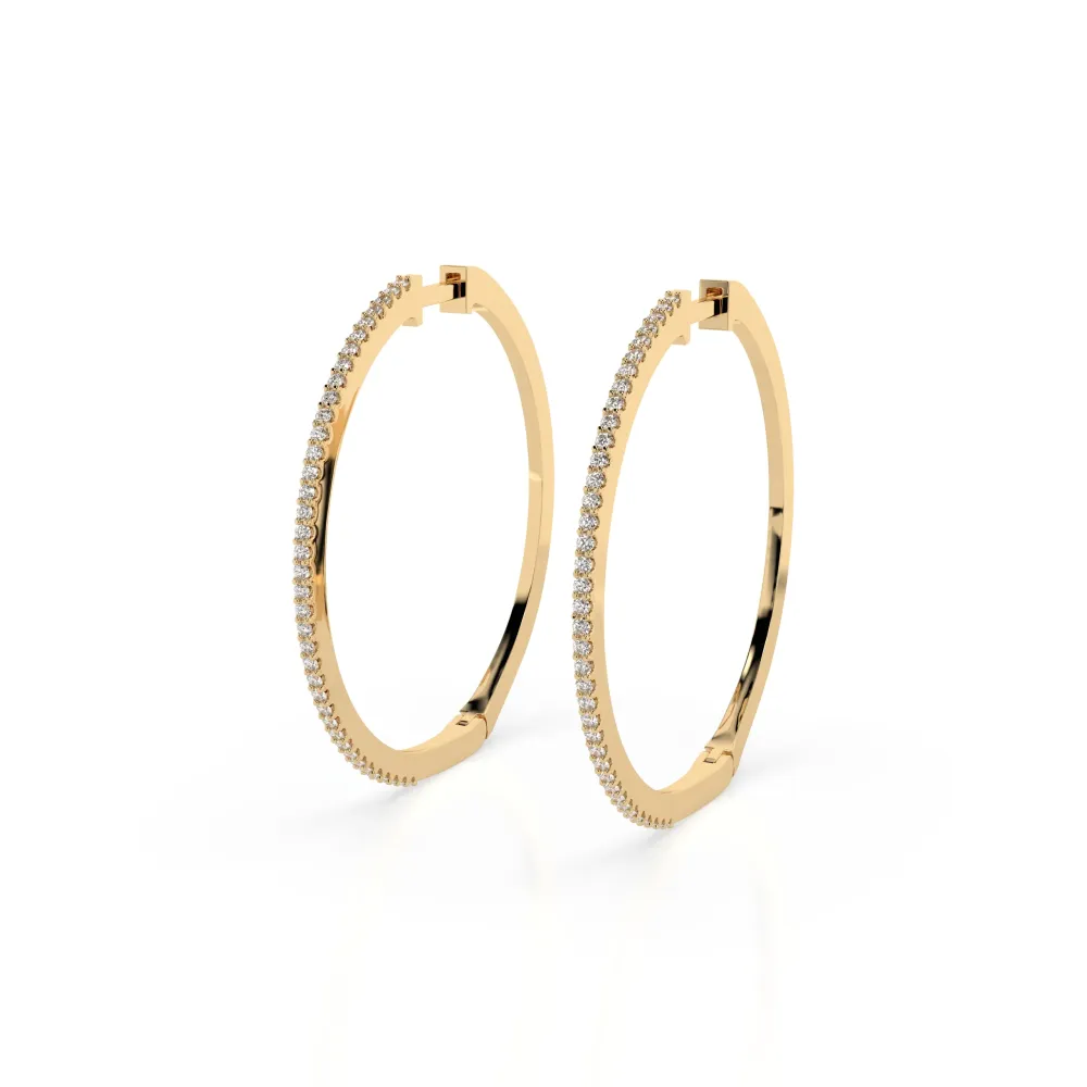 Złote kolczyki koła z brylantami 0,38ct 102-10051  K Złote kolczyki koła z brylantami 0,38ct 102-10051  K