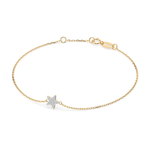 Złota bransoletka z brylantami 0,08ct 105-10013 K