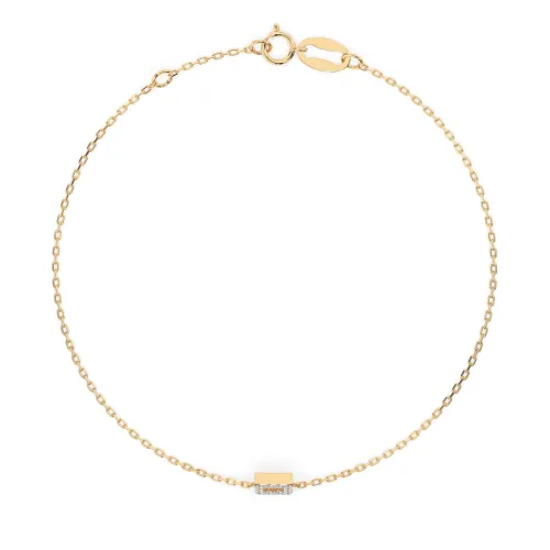 Złota bransoletka z zawieszką w kształcie kwadratu 105-10016  K