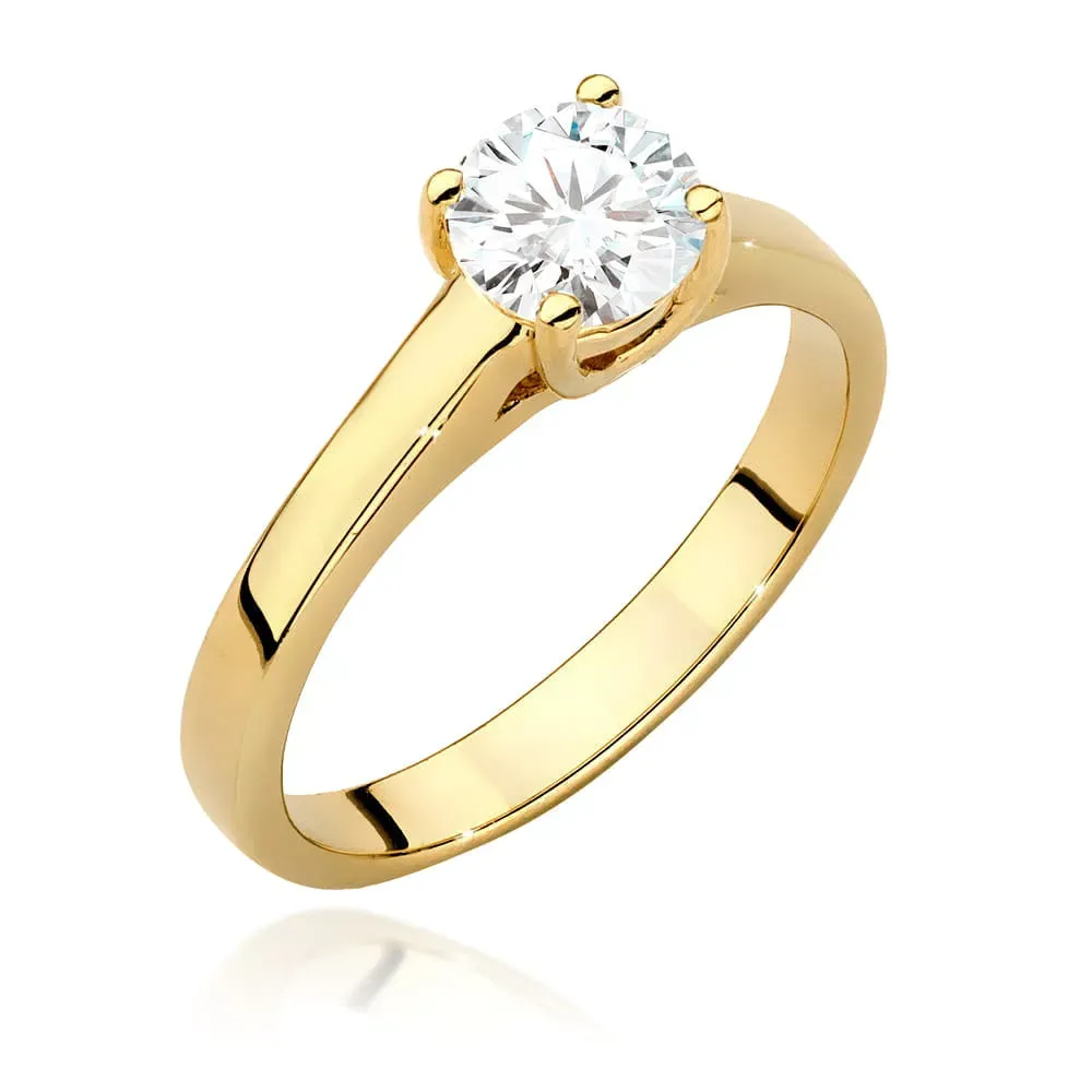 Złoty pierścionek "Clara" z brylantem 0,70ct W0544