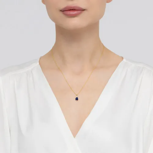 Złota zawieszka z szafirem 0,60ct Z0578