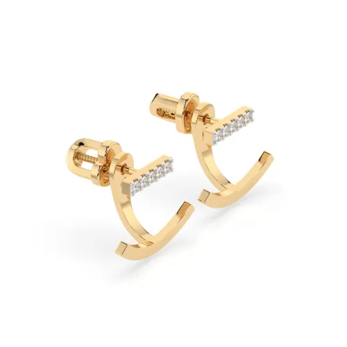 Złote kolczyki z brylantami 0,15ct  102-10084 K