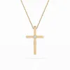 Złoty naszyjnik krzyż z brylantem 0,025ct 104-10031 K
